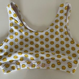 Brittany Allen Be Happy Scoop Neck Sports Bra 🙂